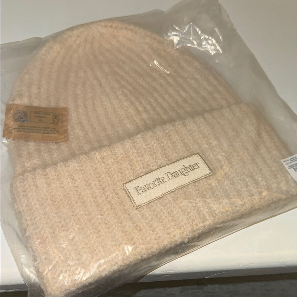 Favorite Daughter Beige Knit Beanie